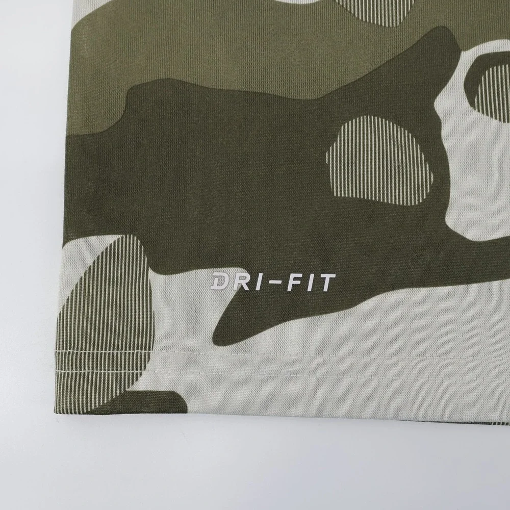 Nike Dri-FIT Camo Print Training Running Green Short Sleeve Mens Large T-shirt